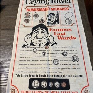 Crying Towel with Numismatic Design